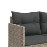 világosszürke polyrattan napozóágy párnával
