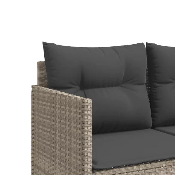 világosszürke polyrattan napozóágy párnával
