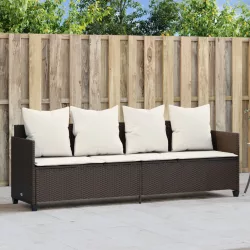 barna polyrattan napozóágy párnával