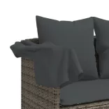szürke polyrattan napozóágy párnával