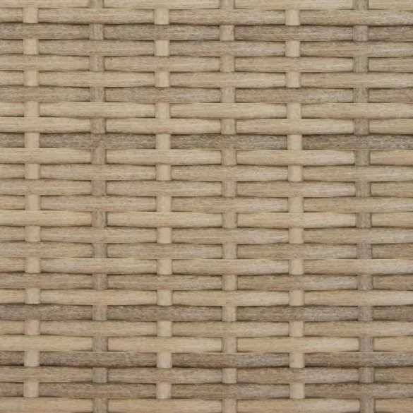 bézs polyrattan napozóágy párnával