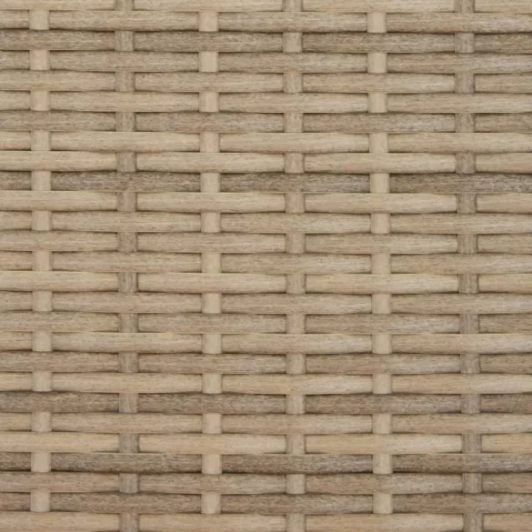 bézs polyrattan napozóágy párnával