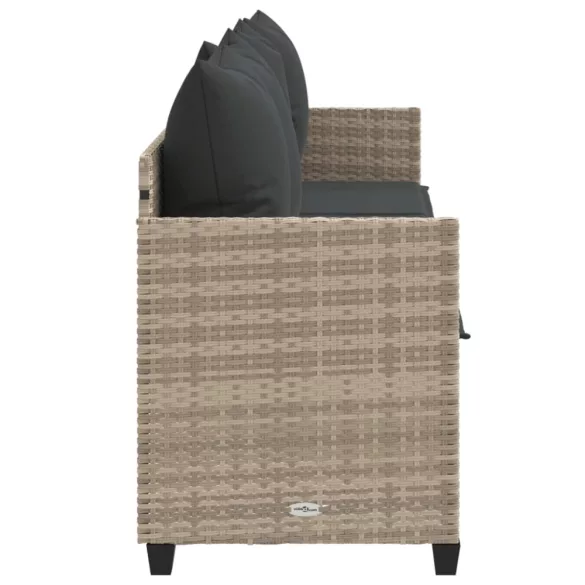 világosszürke polyrattan napozóágy párnával
