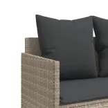 világosszürke polyrattan napozóágy párnával