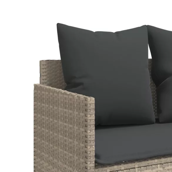 világosszürke polyrattan napozóágy párnával