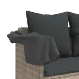 világosszürke polyrattan napozóágy tetővel és párnával