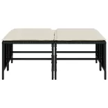 4 db fekete polyrattan kerti szék párnákkal