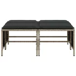 4 db világosszürke polyrattan kerti szék párnákkal