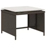 barna polyrattan kerti szék lábtartóval