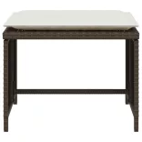 barna polyrattan kerti szék lábtartóval