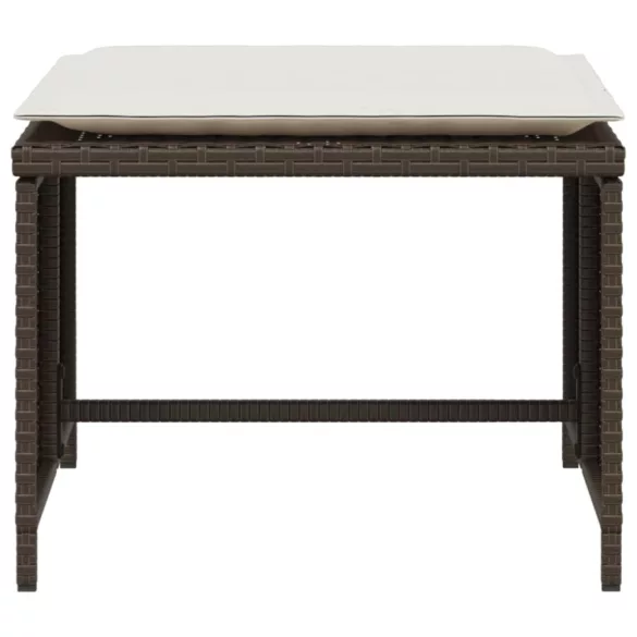 barna polyrattan kerti szék lábtartóval