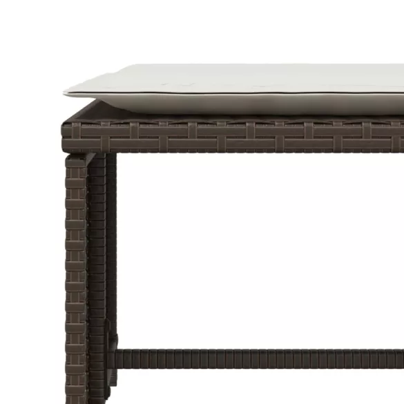 barna polyrattan kerti szék lábtartóval