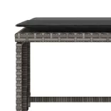 szürke polyrattan kerti szék lábtartóval