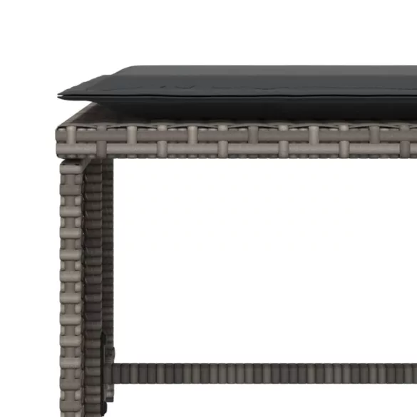 szürke polyrattan kerti szék lábtartóval