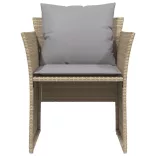 bézs polyrattan kerti szék lábtartóval