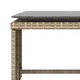 bézs polyrattan kerti szék lábtartóval