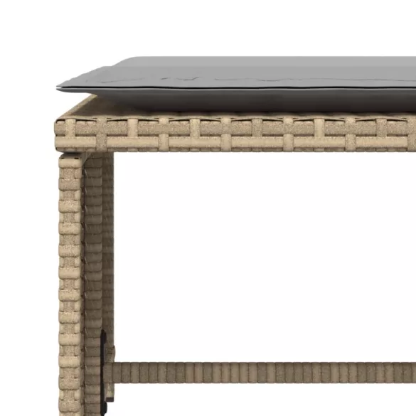 bézs polyrattan kerti szék lábtartóval