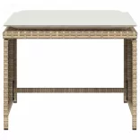 bézs polyrattan kerti szék lábtartóval