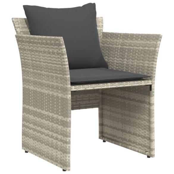 világosszürke polyrattan kerti szék lábtartóval