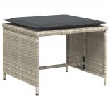 világosszürke polyrattan kerti szék lábtartóval