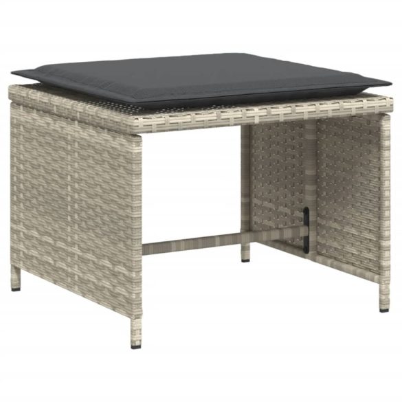 világosszürke polyrattan kerti szék lábtartóval