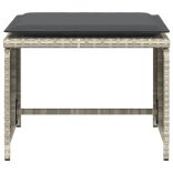 világosszürke polyrattan kerti szék lábtartóval