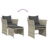 világosszürke polyrattan kerti szék lábtartóval