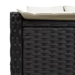fekete polyrattan dupla napozóágy párnával