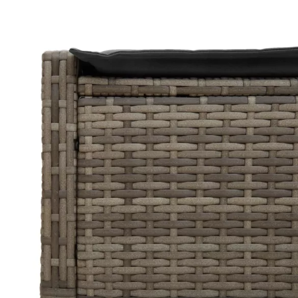 szürke polyrattan dupla napozóágy párnával