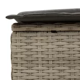 világosszürke polyrattan dupla napozóágy párnával