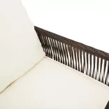 2 db barna polyrattan kerti bárszék párnával