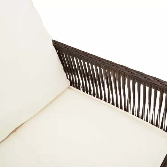 2 db barna polyrattan kerti bárszék párnával