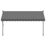 antracit szövet és acél feltekerhető napellenző 350 x 150 cm