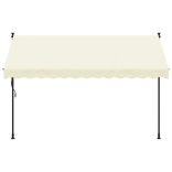krémszínű szövet és acél feltekerhető napellenző 300 x 150 cm