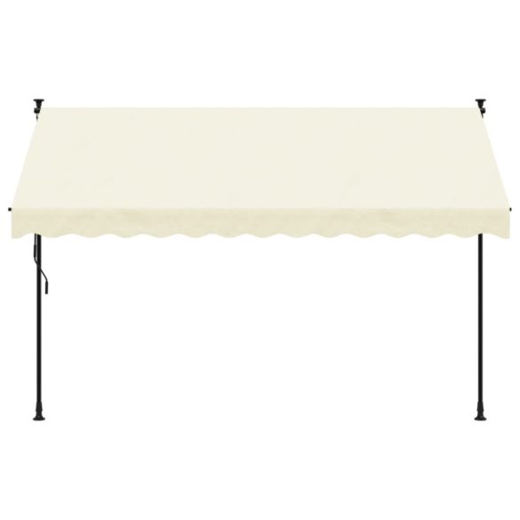 krémszínű szövet és acél feltekerhető napellenző 300 x 150 cm