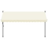 krémszínű szövet és acél feltekerhető napellenző 350 x 150 cm