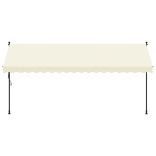 krémszínű szövet és acél feltekerhető napellenző 400 x 150 cm
