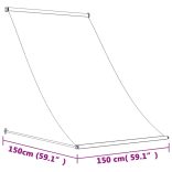 krémszínű szövet és acél feltekerhető napellenző 150 x 150 cm