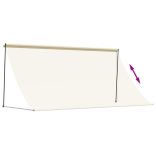 krémszínű szövet és acél feltekerhető napellenző 300 x 150 cm