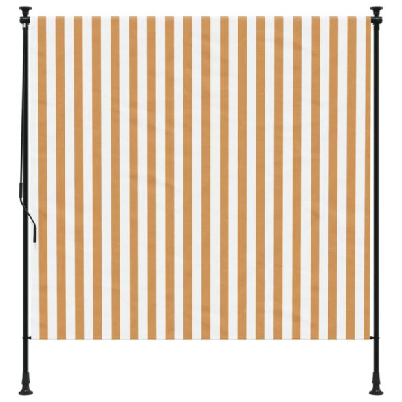 narancssárga és fehér szövet és acél kültéri roló 200 x 270 cm