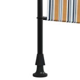 sárga és fehér szövet és acél kültéri roló 100 x 270 cm