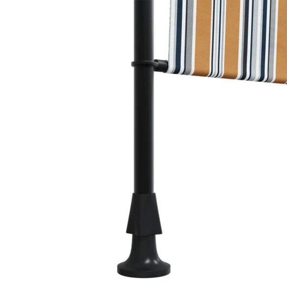 sárga és fehér szövet és acél kültéri roló 100 x 270 cm