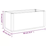 sötétszürke polipropilén kerti ültetőláda 80 x 36 x 35 cm