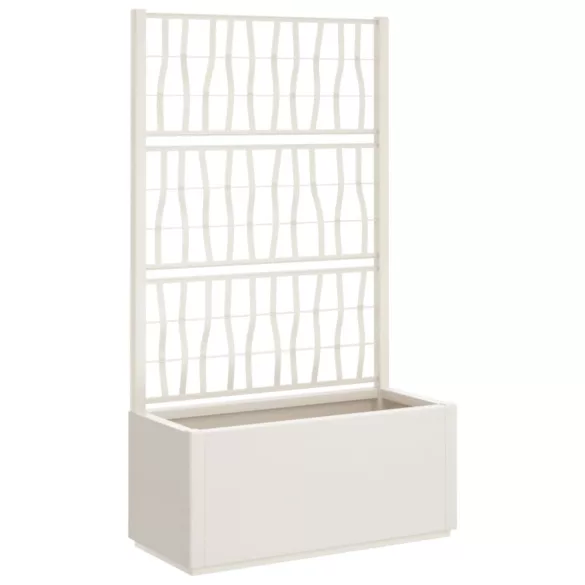 fehér polipropilén rácsos kerti ültetőláda 80 x 36 x 140 cm