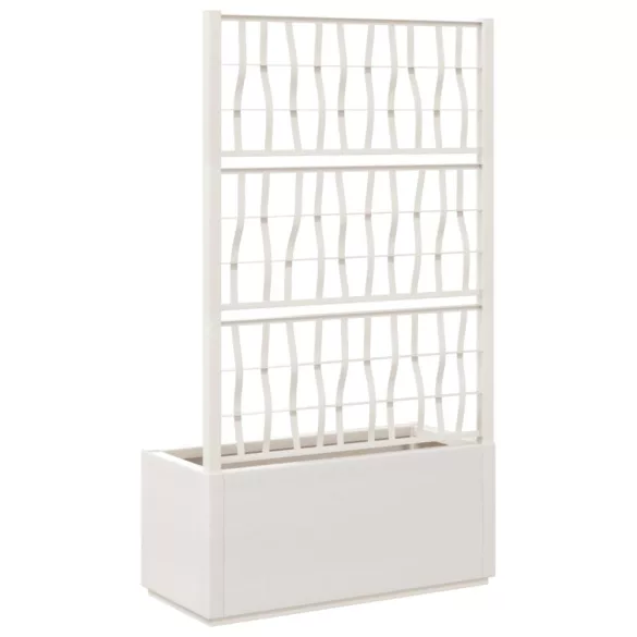 fehér polipropilén rácsos kerti ültetőláda 80 x 36 x 140 cm
