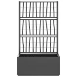 sötétszürke PP rácsos kerti ültetőláda 80 x 36 x 140 cm