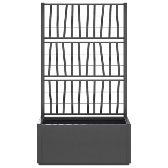 sötétszürke PP rácsos kerti ültetőláda 80 x 36 x 140 cm