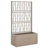 barna polipropilén rácsos kerti ültetőláda 80 x 36 x 140 cm