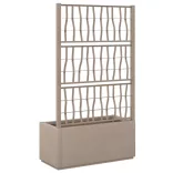 barna polipropilén rácsos kerti ültetőláda 80 x 36 x 140 cm
