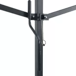 kék-fehér szövet és acél szabadon álló napellenző 300 x 300 cm